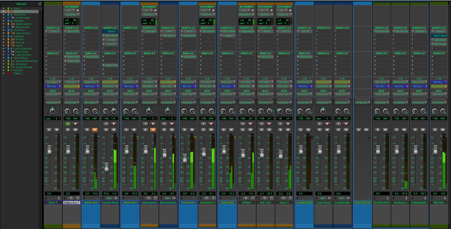 Protools Mixer Ansicht